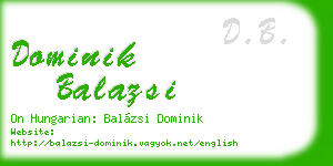dominik balazsi business card