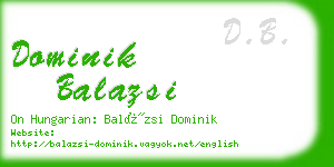 dominik balazsi business card